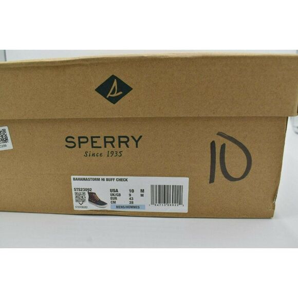 Sperry Mens Size 10 Bahama Black Red Checkered Waterproof Storm Boots STS23092 - Picture 11 of 11